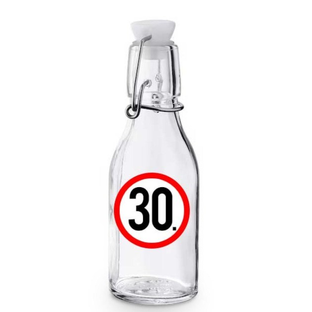 Kcs046 Korken Palack Tetovel Atlatszo Uveg 30 Karikas Ajandek 30. Szulinapra
