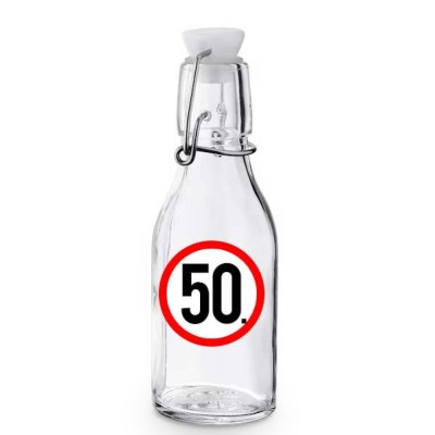 Kcs048 Korken Palack Tetovel Atlatszo Uveg 50 Karikas Ajandek 50. Szulinapra