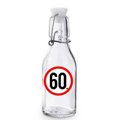 Kcs049 Korken Palack Tetovel Atlatszo Uveg 60 Karikas Ajandek 60. Szulinapra