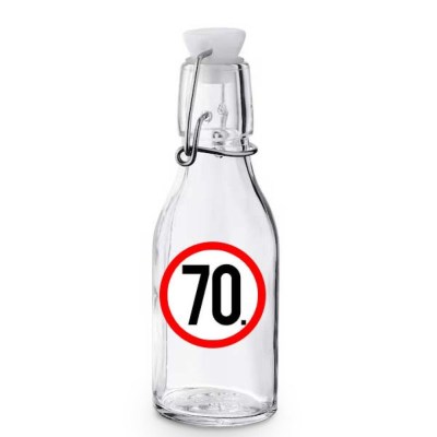 Kcs050 Korken Palack Tetovel Atlatszo Uveg 70 Karikas Ajandek 70. Szulinapra