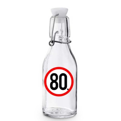 Kcs051 Korken Palack Tetovel Atlatszo Uveg 80 Karikas Ajandek 80. Szulinapra
