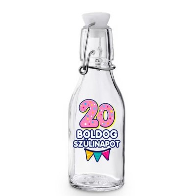 Kcs168 Korken Palack Tetovel Atlatszo Uveg 20 Boldog Szulinapot Ajandek 20. Szulinapra
