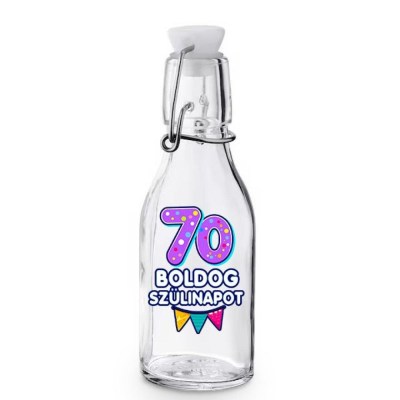 Kcs173 Korken Palack Tetovel Atlatszo Uveg 70 Boldog Szulinapot Ajandek 70. Szulinapra