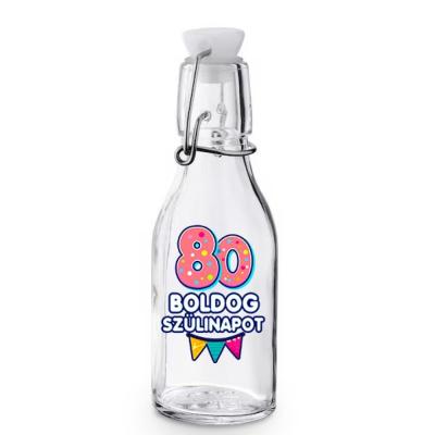 Kcs174 Korken Palack Tetovel Atlatszo Uveg 80 Boldog Szulinapot Ajandek 80. Szulinapra