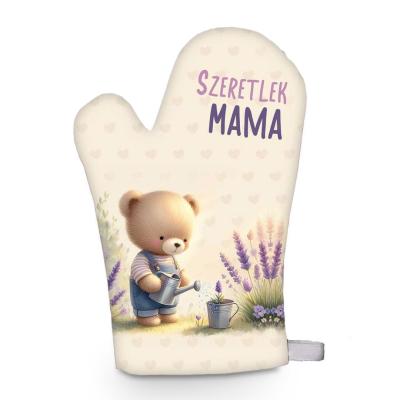 Konyhai Fozokesztyu Anyak Napi Ajandek Anyaknak Fk050 Szeretlek Mama Maci Levendulas Edenyfogo