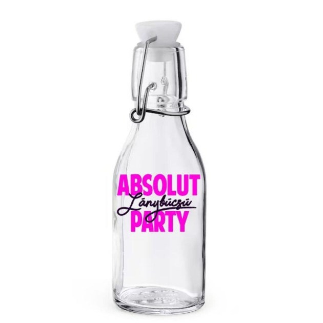 Korken Palack Tetovel Atlatszo Uveg Absolut Lanybucsu Party Ajandek Lanybucsura