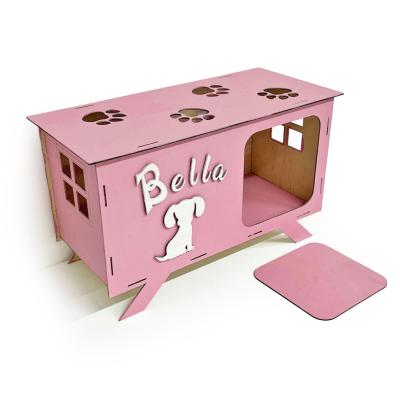 Kutyahaz Egyedi Felirattal Babarozsaszin Feher Felirat 2