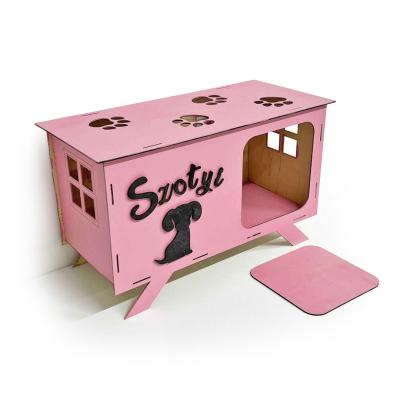 Kutyahaz Egyedi Felirattal Babarozsaszin Fekete Felirat 4