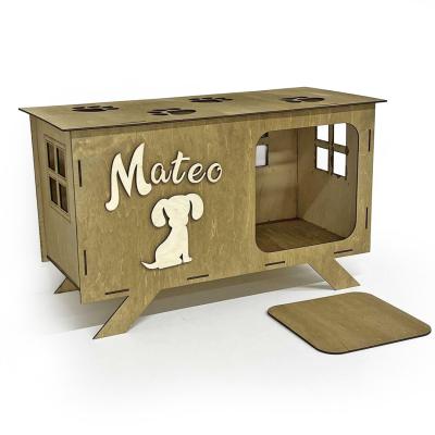 Kutyahaz Egyedi Felirattal Bezs Natur Felirat 1