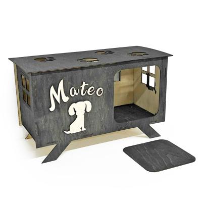 Kutyahaz Egyedi Felirattal Turkiz Fekete Felirat 1