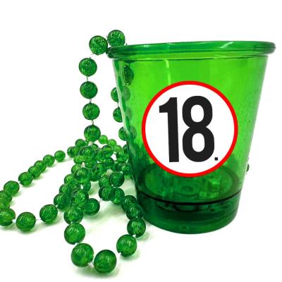 Nyp044 Nyakba Akaszthato Zold Ledes Pohar 18 Karikas Ajandek 18. Szulinapra Party Kellek