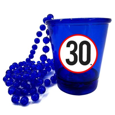 Nyp046 Nyakba Akaszthato Kek Ledes Pohar 30 Karikas Ajandek 30. Szulinapra Party Kellek