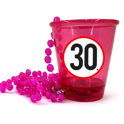 Nyp046 Nyakba Akaszthato Pink Ledes Pohar 30 Karikas Ajandek 30. Szulinapra Party Kellek