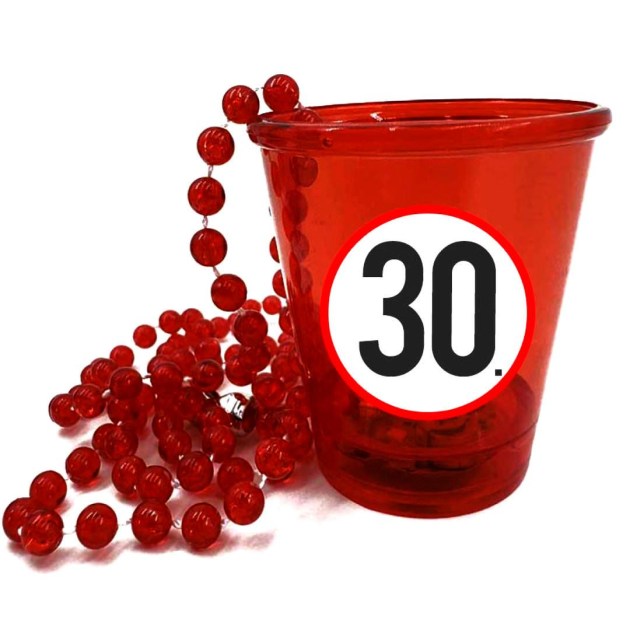 Nyp046 Nyakba Akaszthato Piros Ledes Pohar 30 Karikas Ajandek 30. Szulinapra Party Kellek
