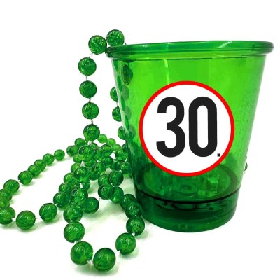 Nyp046 Nyakba Akaszthato Zold Ledes Pohar 30 Karikas Ajandek 30. Szulinapra Party Kellek
