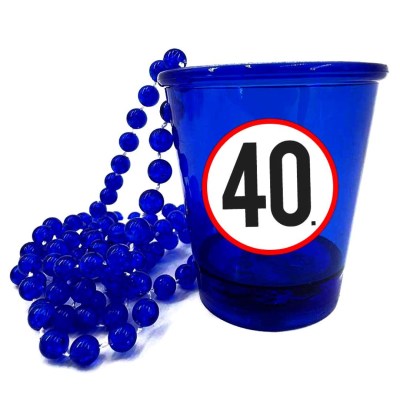 Nyp047 Nyakba Akaszthato Kek Ledes Pohar 40 Karikas Ajandek 40. Szulinapra Party Kellek
