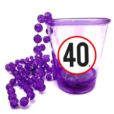 Nyp047 Nyakba Akaszthato Lila Ledes Pohar 40 Karikas Ajandek 40. Szulinapra Party Kellek