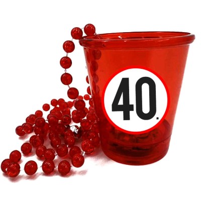 Nyp047 Nyakba Akaszthato Piros Ledes Pohar 40 Karikas Ajandek 40. Szulinapra Party Kellek