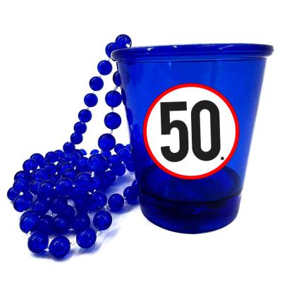 Nyp048 Nyakba Akaszthato Kek Ledes Pohar 50 Karikas Ajandek 50. Szulinapra Party Kellek