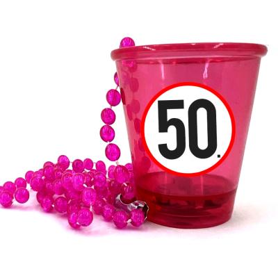Nyp048 Nyakba Akaszthato Pink Ledes Pohar 50 Karikas Ajandek 50. Szulinapra Party Kellek