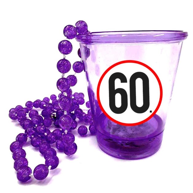 Nyp049 Nyakba Akaszthato Lila Ledes Pohar 60 Karikas Ajandek 60. Szulinapra Party Kellek
