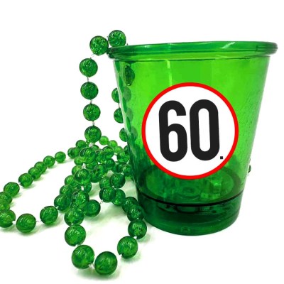Nyp049 Nyakba Akaszthato Zold Ledes Pohar 60 Karikas Ajandek 60. Szulinapra Party Kellek