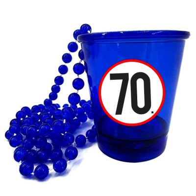 Nyp050 Nyakba Akaszthato Kek Ledes Pohar 70 Karikas Ajandek 70. Szulinapra Party Kellek
