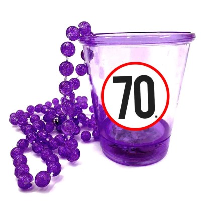 Nyp050 Nyakba Akaszthato Lila Ledes Pohar 70 Karikas Ajandek 70. Szulinapra Party Kellek