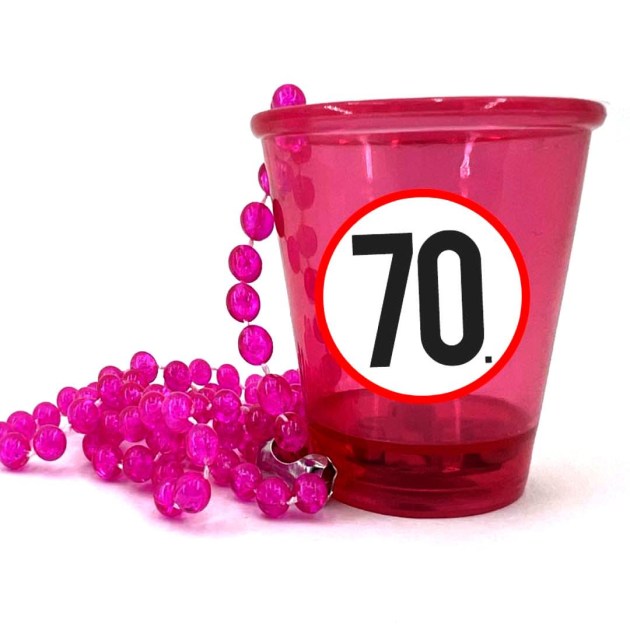 Nyp050 Nyakba Akaszthato Pink Ledes Pohar 70 Karikas Ajandek 70. Szulinapra Party Kellek