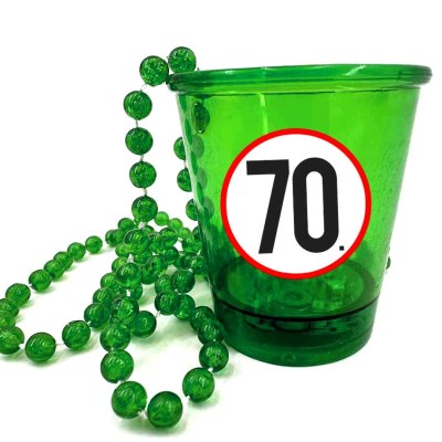 Nyp050 Nyakba Akaszthato Zold Ledes Pohar 70 Karikas Ajandek 70. Szulinapra Party Kellek