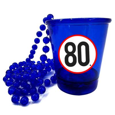 Nyp051 Nyakba Akaszthato Kek Ledes Pohar 80 Karikas Ajandek 80. Szulinapra Party Kellek