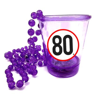 Nyp051 Nyakba Akaszthato Lila Ledes Pohar 80 Karikas Ajandek 80. Szulinapra Party Kellek