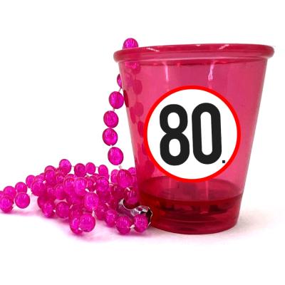 Nyp051 Nyakba Akaszthato Pink Ledes Pohar 80 Karikas Ajandek 80. Szulinapra Party Kellek