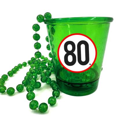 Nyp051 Nyakba Akaszthato Zold Ledes Pohar 80 Karikas Ajandek 80. Szulinapra Party Kellek