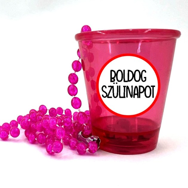 Nyp052 Nyakba Akaszthato Pink Ledes Pohar Boldog Szulinapot Karikas Ajandek Szulinapra Party Kellek