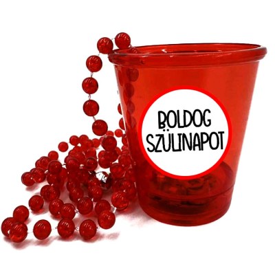 Nyp052 Nyakba Akaszthato Piros Ledes Pohar Boldog Szulinapot Karikas Ajandek Szulinapra Party Kellek