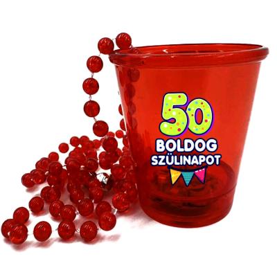 Nyp171 Nyakba Akaszthato Piros Ledes Pohar 50 Boldog Szulinapot Szulinapri Party Kellek