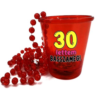 Nyp180 Nyakba Akaszthato Piros Ledes Pohar 30 Lettem 30 Szulinapra Party Kellek