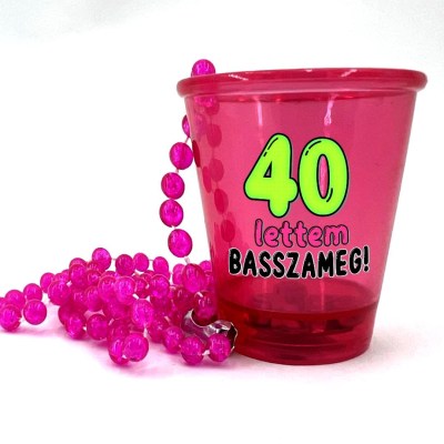 Nyp181 Nyakba Akaszthato Pink Ledes Pohar 40 Lettem 40 Szulinapra Party Kellek