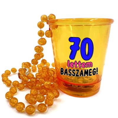 Nyp184 Nyakba Akaszthato Sarga Ledes Pohar 70 Lettem 70 Szulinapra Party Kellek