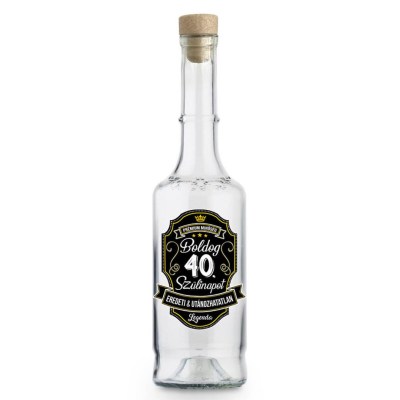 Palinkas Uveg Magyar Pu119 Boldog 40. Szulinapot Premium Ajandek 40. Szulinapra