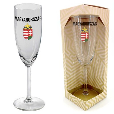 Pez155 Pezsgos Pohar Magyarorszag Cimer Magyar Szurkoloi Ajandek Magyar Souvenir
