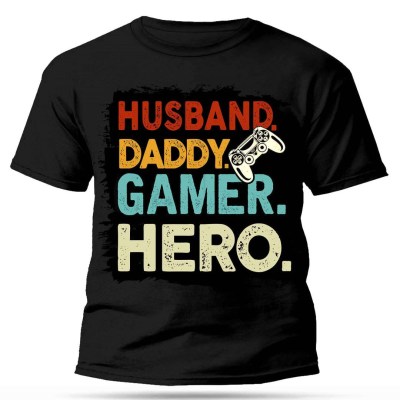 Polo Ferfi Polo Vicces Polo Apaknak Husband Daddy Gamer Hero Polo Fekete