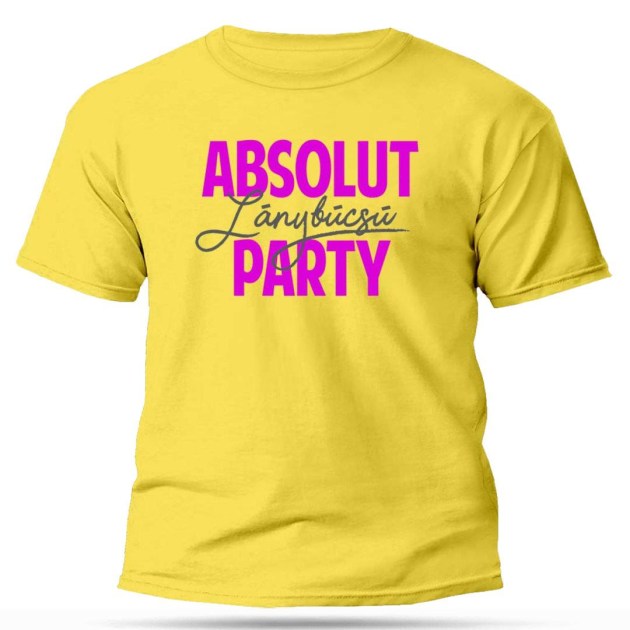 Px290 Citromsarga Absolut Pink Felirat Lanybucsu Party Ajandek Lanybucsura Unisex Polo