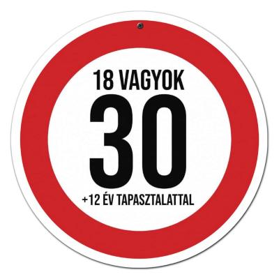 Sebessegkorlatozo Tabla 30 Szulinapi Ajandek 18 Vagyok St017