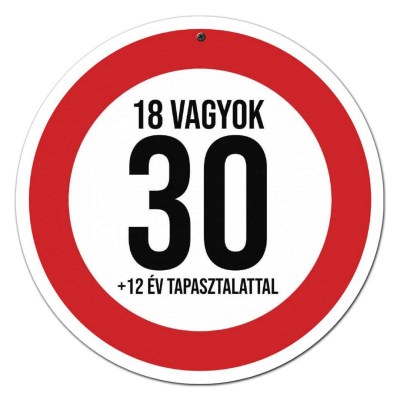 Sebessegkorlatozo Tabla 30 Szulinapi Ajandek 18 Vagyok St017