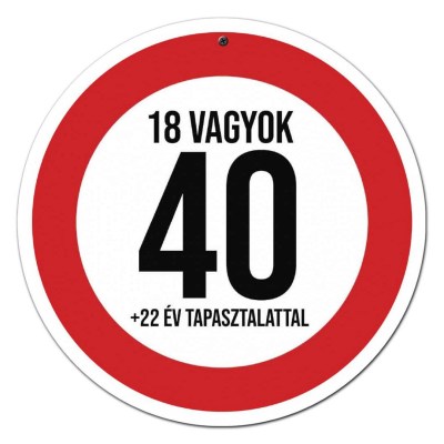 Sebessegkorlatozo Tabla 40 Szulinapi Ajandek 18 Vagyok St018