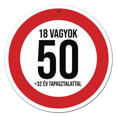 Sebessegkorlatozo Tabla 50 Szulinapi Ajandek 18 Vagyok St019