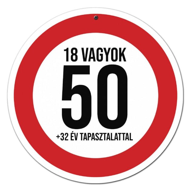 Sebessegkorlatozo Tabla 50 Szulinapi Ajandek 18 Vagyok St019