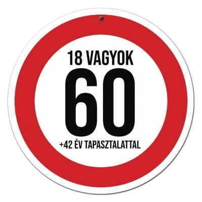 Sebessegkorlatozo Tabla 60 Szulinapi Ajandek 18 Vagyok St020